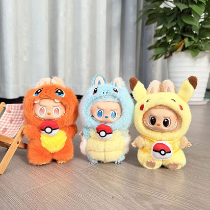 Labubu x Pokémon – Pikachu, Charmander & Squirtle Costumes